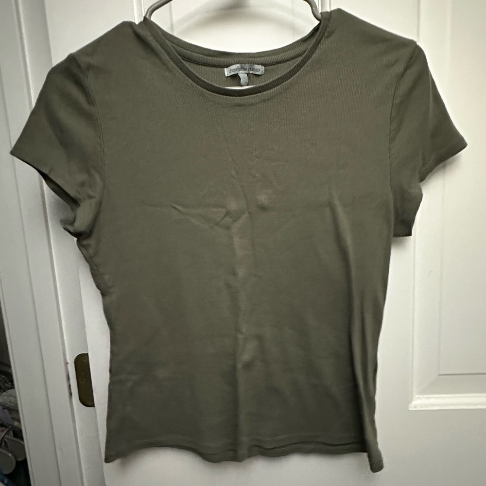 Charlotte Russe Green Fitted Short Sleeve Tee